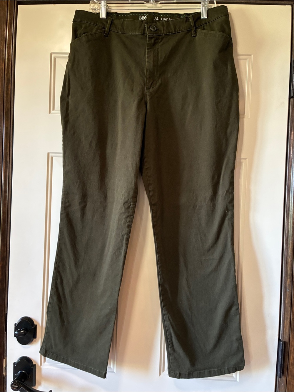 Size 16 Lee All Day Pant Deep Olive Straight-Leg Chinos